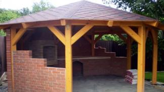 DIY gazebo with stove and barbecue